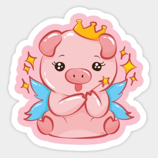 Cute Piggy Fairy Pig Design Sticker